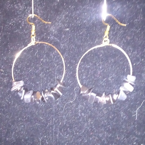 ❤️ Handmade Black Hematite Hoop Earrings - Picture 5 of 5